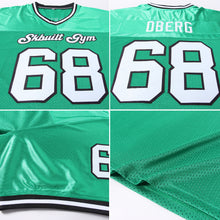 Load image into Gallery viewer, Custom Grass Green White-Black Mesh Authentic Throwback Football Jersey
