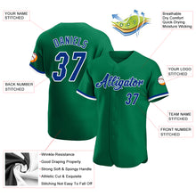 Load image into Gallery viewer, Custom Kelly Green Royal-White Authentic Baseball Jersey

