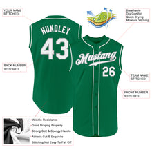 Load image into Gallery viewer, Custom Kelly Green White-Gray Authentic Sleeveless St. Patrick&#39;s Day Baseball Jersey
