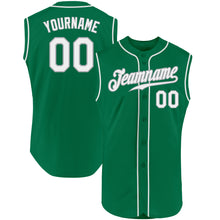 Load image into Gallery viewer, Custom Kelly Green White-Gray Authentic Sleeveless St. Patrick&#39;s Day Baseball Jersey
