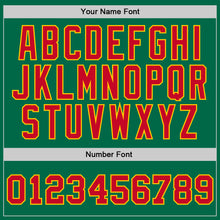 Load image into Gallery viewer, Custom Kelly Green Red-Gold Authentic Throwback Basketball Jersey
