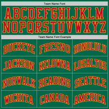 Load image into Gallery viewer, Custom Kelly Green Red-Gold Authentic Throwback Basketball Jersey
