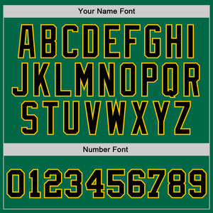 Custom Kelly Green Black-Gold Authentic Throwback Basketball Jersey
