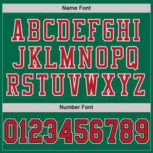 Load image into Gallery viewer, Custom Grass Green Red-Black Mesh Authentic Throwback Football Jersey
