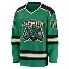 Load image into Gallery viewer, Custom Kelly Green Cream-Black Hockey Jersey
