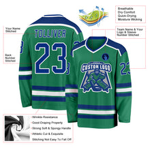 Load image into Gallery viewer, Custom Kelly Green Royal-White Hockey Jersey
