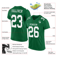 Load image into Gallery viewer, Custom Kelly Green White Mesh Authentic Football Jersey
