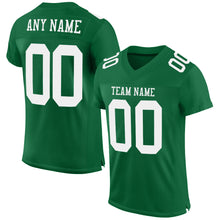 Load image into Gallery viewer, Custom Kelly Green White Mesh Authentic Football Jersey
