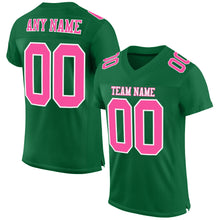 Load image into Gallery viewer, Custom Kelly Green Pink-White Mesh Authentic Football Jersey
