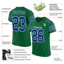 Load image into Gallery viewer, Custom Kelly Green Royal-White Mesh Authentic Football Jersey
