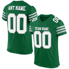 Load image into Gallery viewer, Custom Kelly Green White-Gray Mesh Authentic Football Jersey
