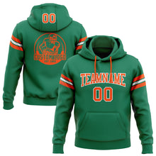 Load image into Gallery viewer, Custom Stitched Kelly Green Orange-White Football Pullover Sweatshirt Hoodie
