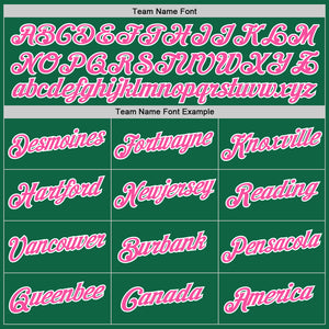 Custom Kelly Green Pink-White Performance T-Shirt