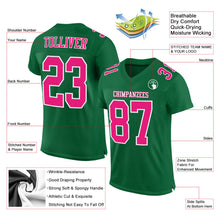 Load image into Gallery viewer, Custom Kelly Green Hot Pink-White Mesh Authentic Football Jersey
