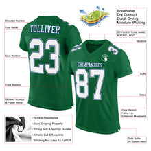 Load image into Gallery viewer, Custom Kelly Green White Royal-Gray Mesh Authentic Football Jersey
