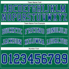 Load image into Gallery viewer, Custom Kelly Green Royal-White Authentic Throwback Basketball Shorts
