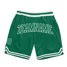 Load image into Gallery viewer, Custom Kelly Green Kelly Green-White Authentic Throwback Basketball Shorts
