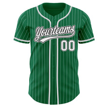 Load image into Gallery viewer, Custom Kelly Green White Pinstripe White Black-Gray Authentic Baseball Jersey
