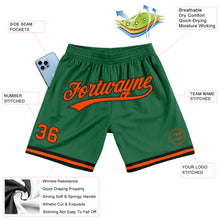 Load image into Gallery viewer, Custom Kelly Green Orange-Black Authentic Throwback Basketball Shorts
