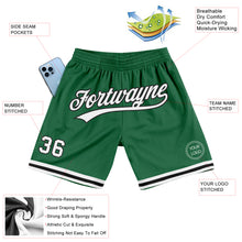 Load image into Gallery viewer, Custom Kelly Green White-Black Authentic Throwback Basketball Shorts
