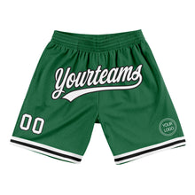 Load image into Gallery viewer, Custom Kelly Green White-Black Authentic Throwback Basketball Shorts
