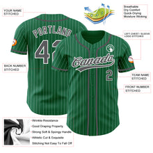 Load image into Gallery viewer, Custom Kelly Green White Pinstripe Steel Gray Authentic Baseball Jersey
