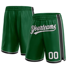 Load image into Gallery viewer, Custom Kelly Green White-Black Authentic Basketball Shorts
