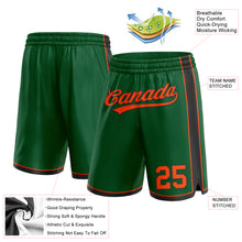 Load image into Gallery viewer, Custom Kelly Green Orange-Black Authentic Basketball Shorts

