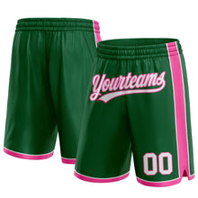 Load image into Gallery viewer, Custom Kelly Green White-Pink Authentic Basketball Shorts
