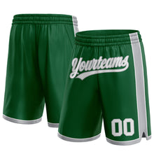 Load image into Gallery viewer, Custom Kelly Green White-Gray Authentic Basketball Shorts
