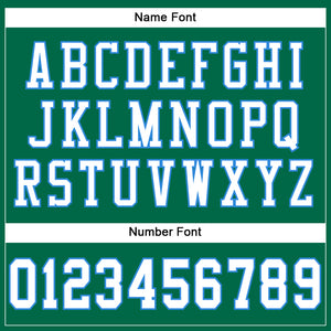 Custom Kelly Green White-Powder Blue Mesh Authentic Football Jersey