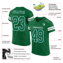 Load image into Gallery viewer, Custom Kelly Green White Mesh Authentic Football Jersey
