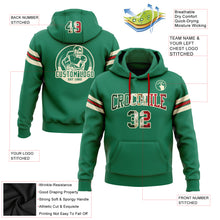 Load image into Gallery viewer, Custom Stitched Kelly Green Vintage Mexican Flag Cream-Red Football Pullover Sweatshirt Hoodie
