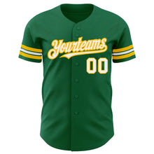 Load image into Gallery viewer, Custom Kelly Green White-Gold Authentic Baseball Jersey
