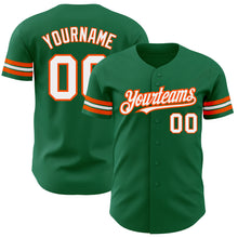 Load image into Gallery viewer, Custom Kelly Green White-Orange Authentic Baseball Jersey
