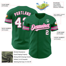 Load image into Gallery viewer, Custom Kelly Green White-Pink Authentic Baseball Jersey

