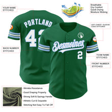 Load image into Gallery viewer, Custom Kelly Green White-Light Blue Authentic Baseball Jersey
