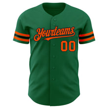 Load image into Gallery viewer, Custom Kelly Green Orange-Black Authentic Baseball Jersey
