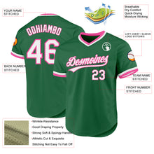 Load image into Gallery viewer, Custom Kelly Green White-Pink Authentic Throwback Baseball Jersey
