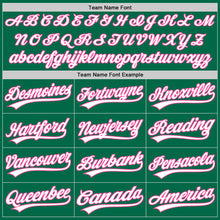 Load image into Gallery viewer, Custom Kelly Green White-Pink Authentic Throwback Baseball Jersey
