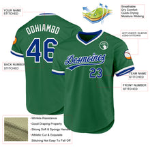 Load image into Gallery viewer, Custom Kelly Green Royal-White Authentic Throwback Baseball Jersey
