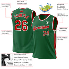 Load image into Gallery viewer, Custom Kelly Green Red-White Authentic Throwback Basketball Jersey
