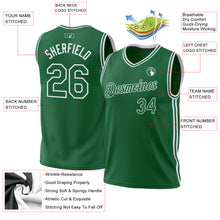 Load image into Gallery viewer, Custom Kelly Green White Authentic Throwback Basketball Jersey
