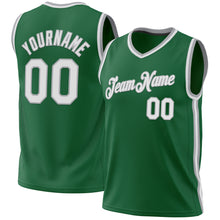 Load image into Gallery viewer, Custom Kelly Green White-Gray Authentic Throwback Basketball Jersey
