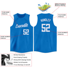 Load image into Gallery viewer, Custom Blue White Round Neck Basketball Jersey

