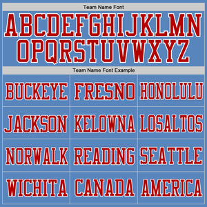 Custom Light Blue Red-White Mesh Authentic Football Jersey