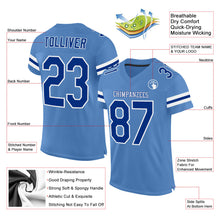 Load image into Gallery viewer, Custom Powder Blue Royal-White Mesh Authentic Football Jersey
