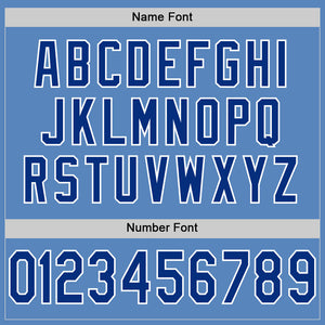 Custom Light Blue Royal-White Mesh Authentic Football Jersey