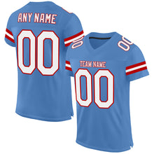 Load image into Gallery viewer, Custom Powder Blue White-Red Mesh Authentic Football Jersey
