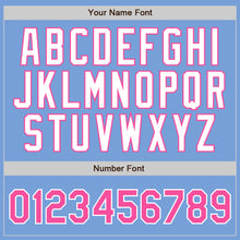 Load image into Gallery viewer, Custom Light Blue Pink Pinstripe Pink-White Authentic Baseball Jersey
